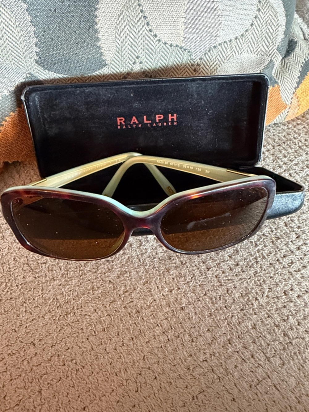 Prescription Ralph Lauren Women’s Rectangular Sunglasses in Tortoise and Brown